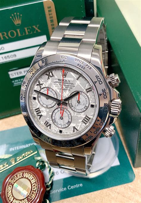 rolex daytona meteorite white gold.